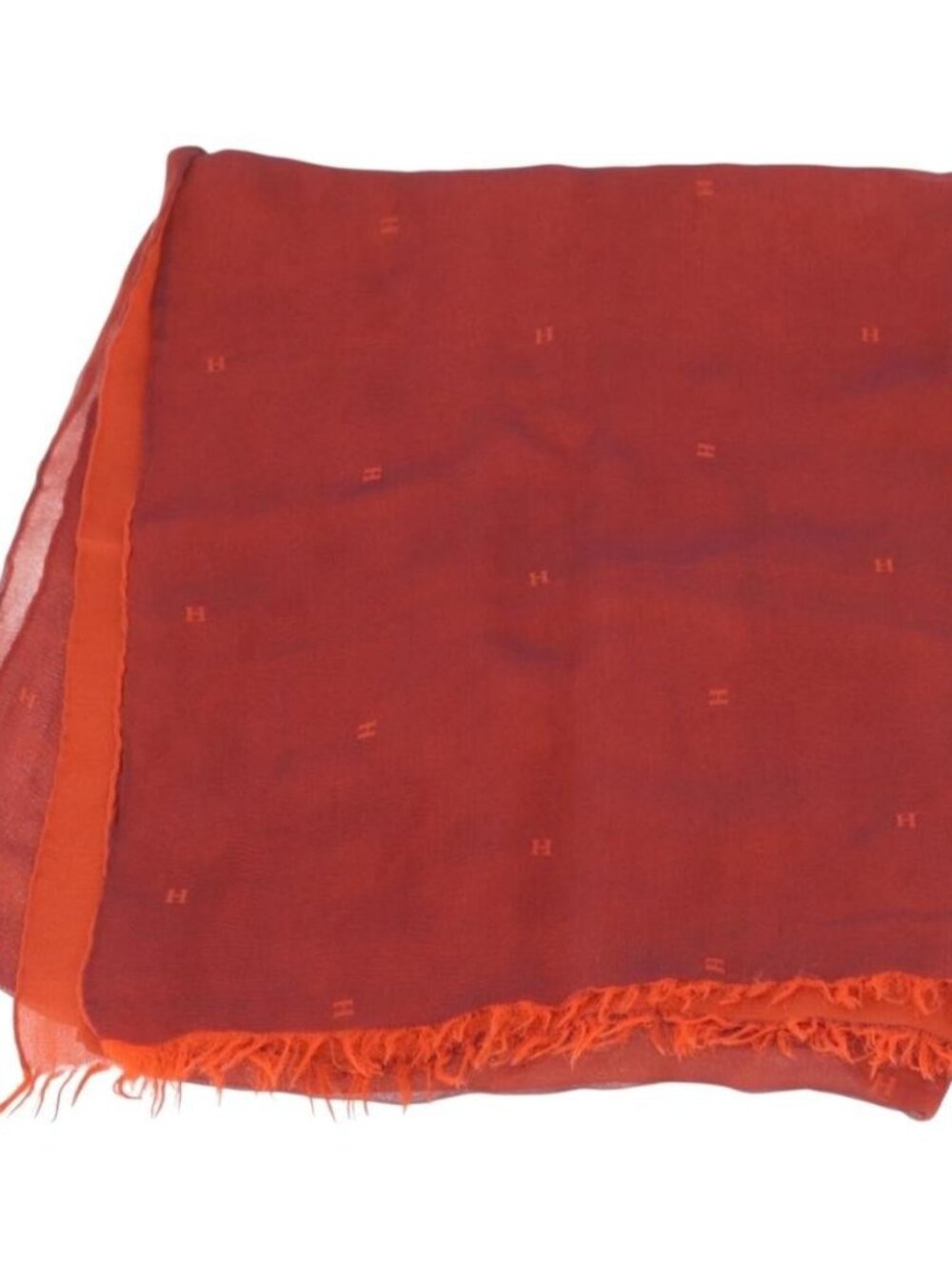 HERMES Scarf Silk Red Auth bs34883A